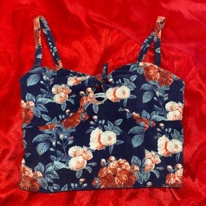 Flowery blue crop top